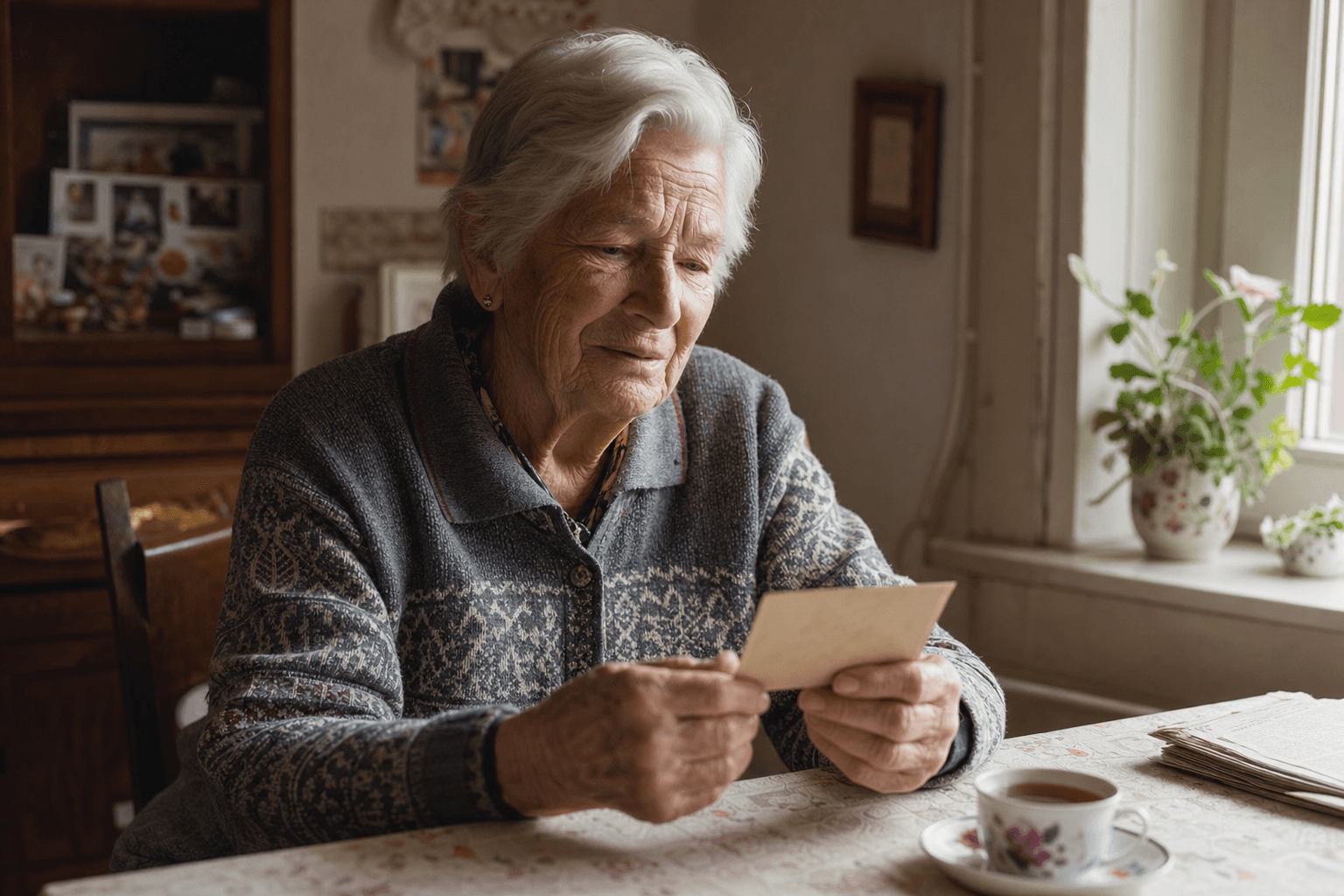 Angehörige unterstützt Person mit Alzheimer